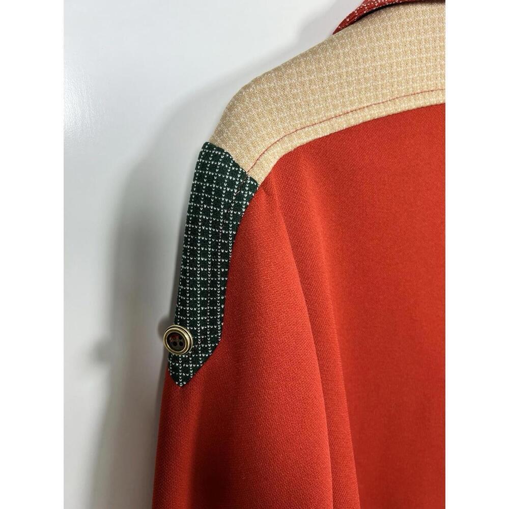 Vintage Grant Ave Fashions Jumper Western Shirt Red Sz 16 Rodeo 70s Women Mod - Picture 9 of 9